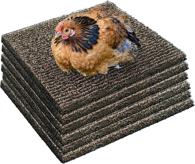 Aifong 6 Pack Nesting Pads for Chicken Coop 12” x 12” Chicken Nesting Pads Washable Plastic Nesting Box Pads Chicken Coop Accessories for Chicken Hen Box Laying Eggs (Beige Brown) - Image 1